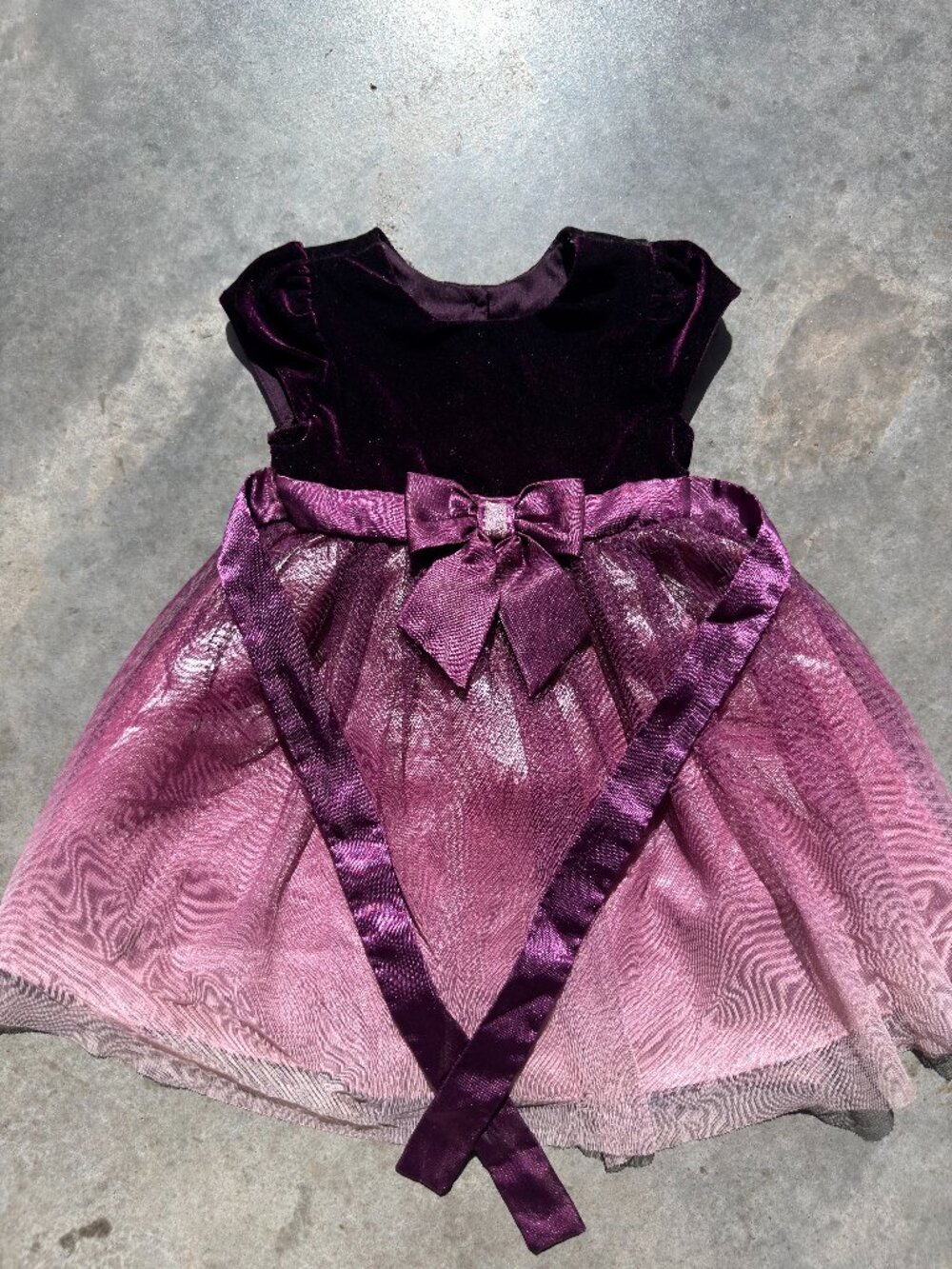 Jona Michelle Kids Dress Velvet Short Sleeve Special Occasion Dress - Size 3T